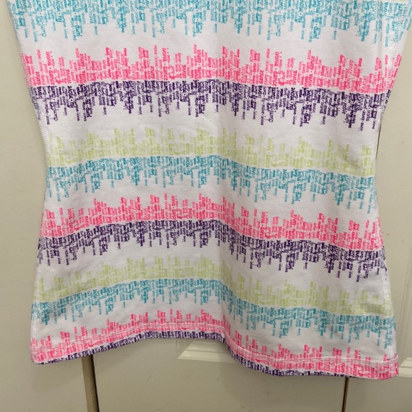 Ivivva White Racerback Tank Top with Fluorescent Words - Picture 3 of 6